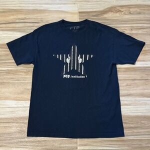 FTP Institution Prison Star Graphic T-Shirt Navy Mens Large Streetwear Tee